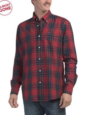 BARBOUR Red Multi Wetheram Tailored Fit Shirt